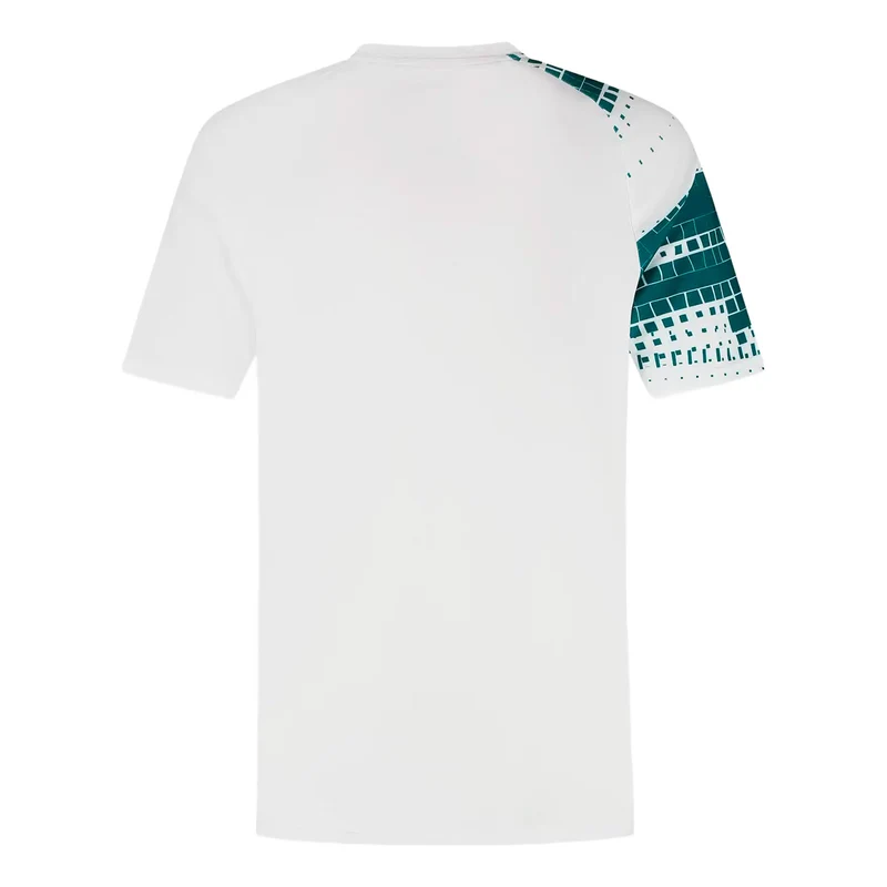 T-Shirt Herren-weiß, dunkelgrün