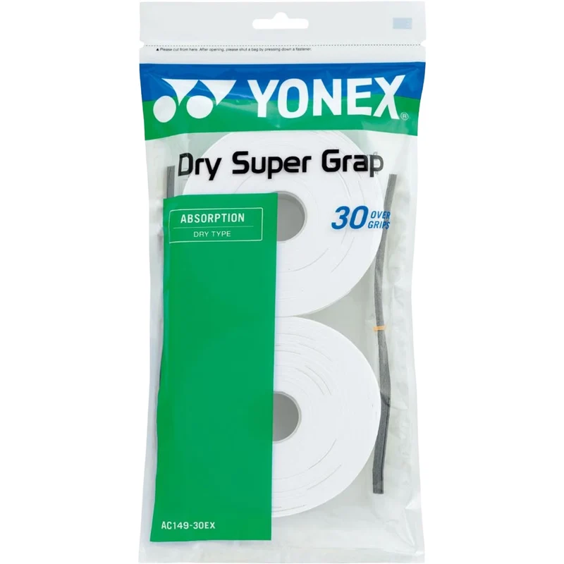 Yonex Overgrip Dry Super Grap Wit Rol 30 Stuks