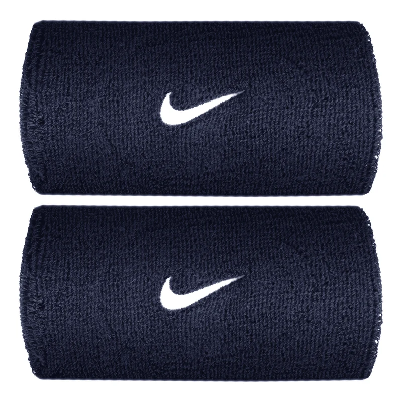 Swoosh Classic Doublewide Schweißband lang - dunkelblau, weiß