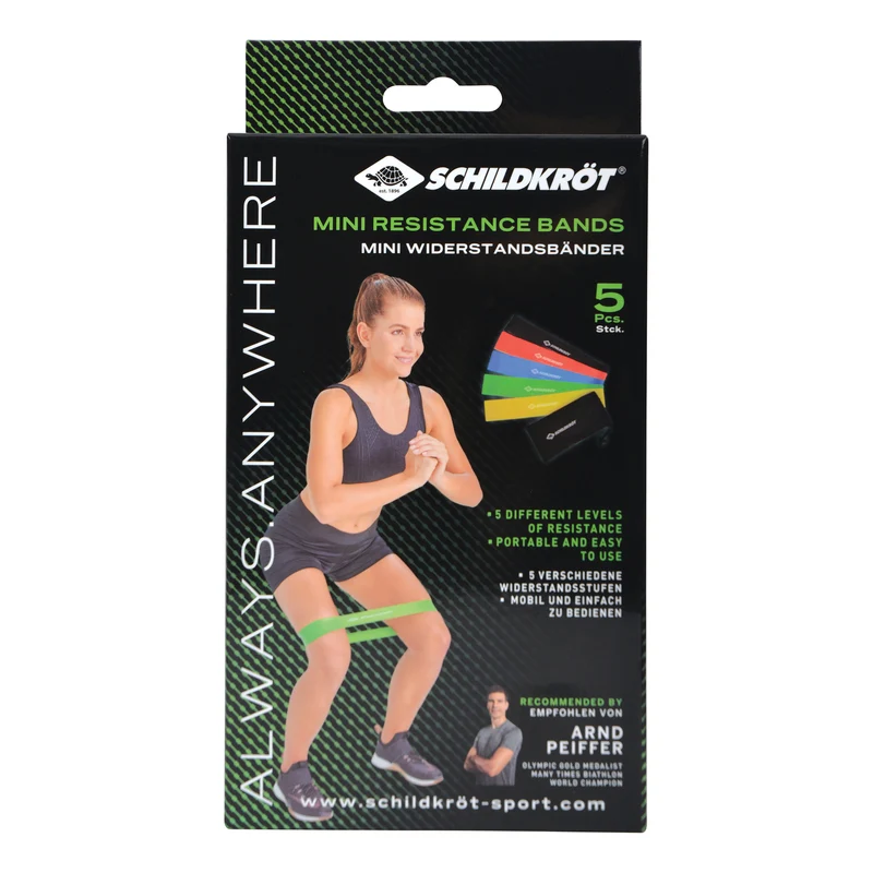 Mini Resistance Fitnessband 5er Set Bänder-Mehrfarbig