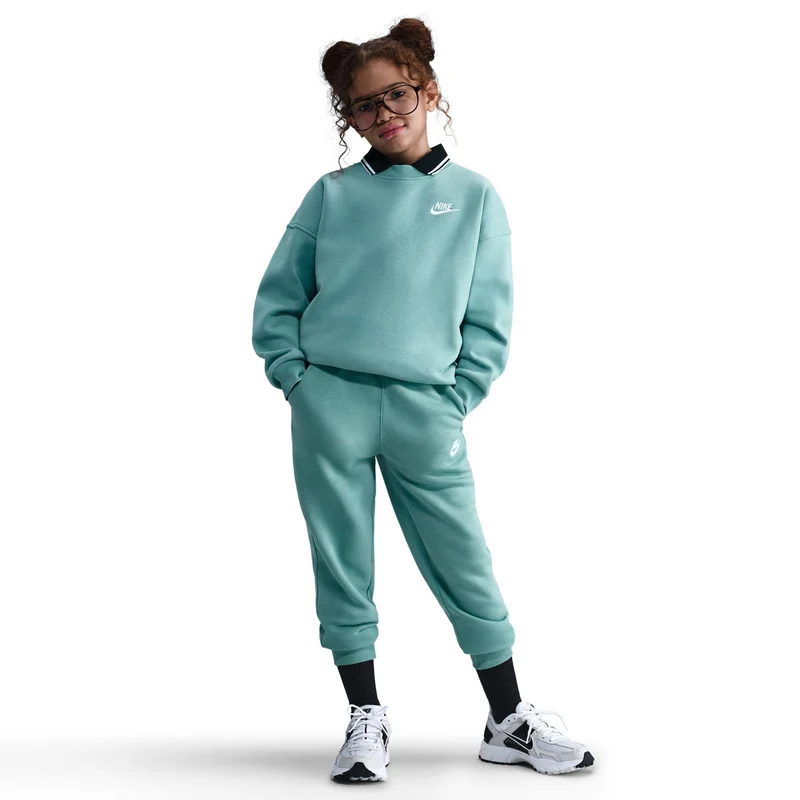 Club Fleece Oversized Crew Sweatshirt Mädchen-Salbei