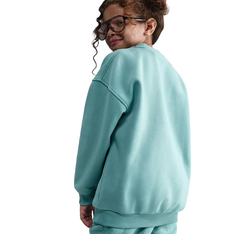 Club Fleece Oversized Crew Sweatshirt Mädchen-Salbei