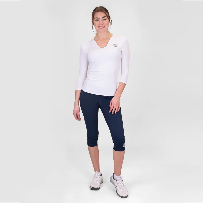 Crew V-Neck Longsleeve Damen-Weiß