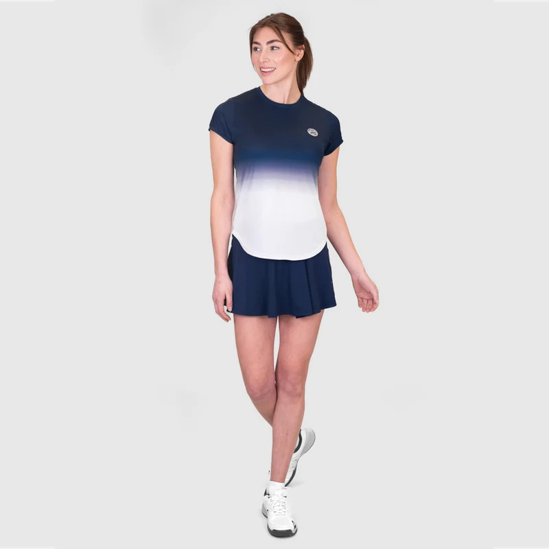 Crew Gradiant T-Shirt Damen-Dunkelblau,Weiß