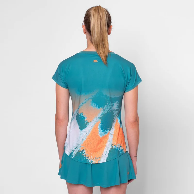 Melbourne 2025 T-Shirt Damen-Petrol,Orange