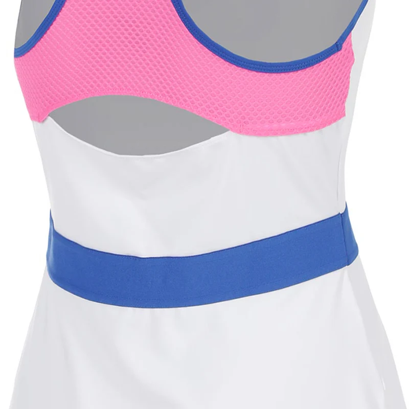 Racerback Kleid Damen - weiß, blau