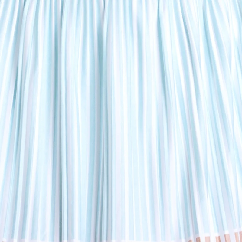 Woven Strokes Pleated Rock Damen - hellblau, apricot