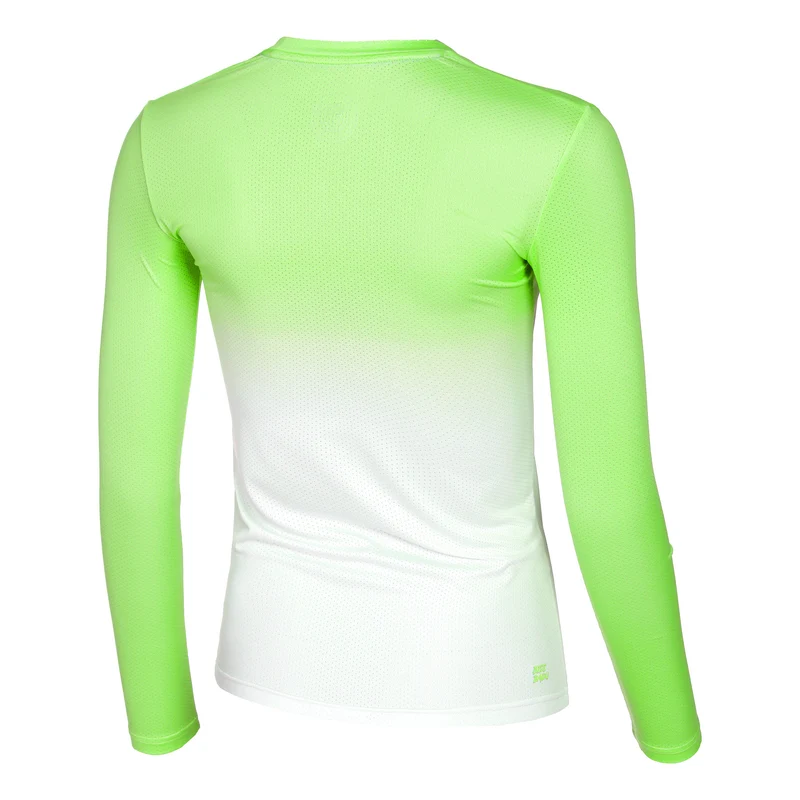Crew Gradiant Longsleeve Damen-Neongrün,Weiß
