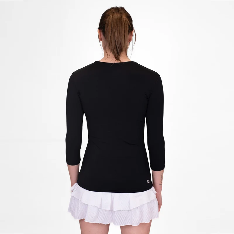 Crew V-Neck Longsleeve Damen-Schwarz