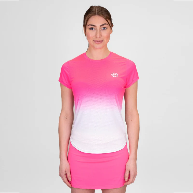 Crew Gradiant T-Shirt Damen-Pink,Weiß