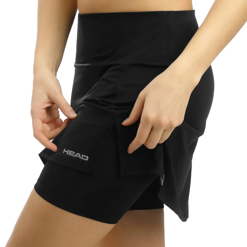 Club Basic Long Rock Damen-Schwarz,Silber