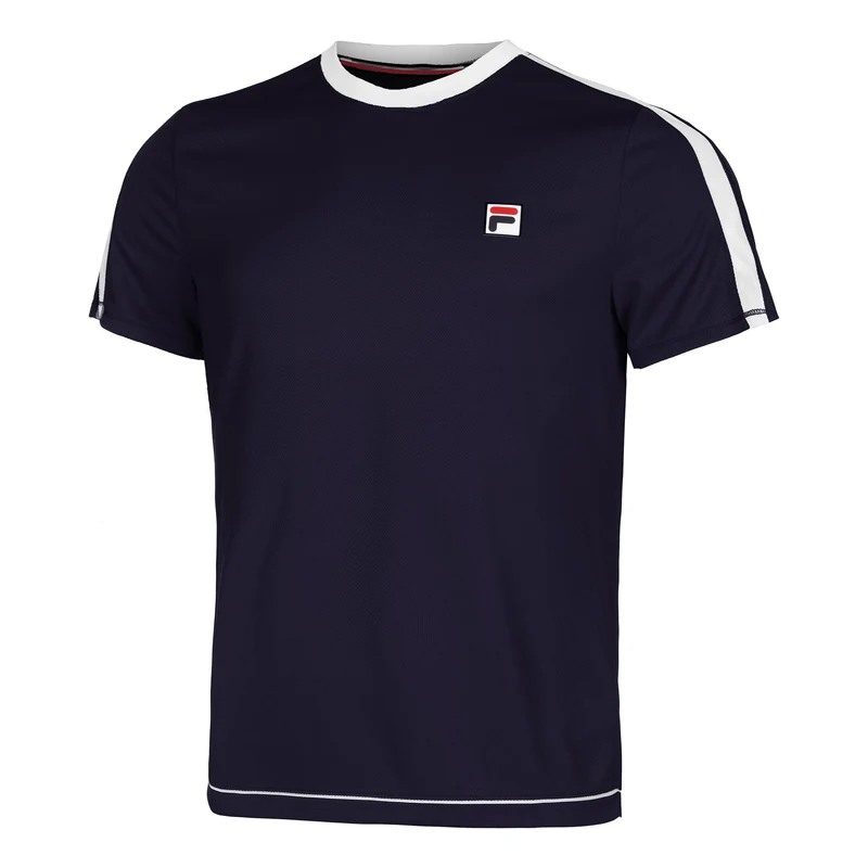 Elias T-Shirt Herren-Dunkelblau,Weiß