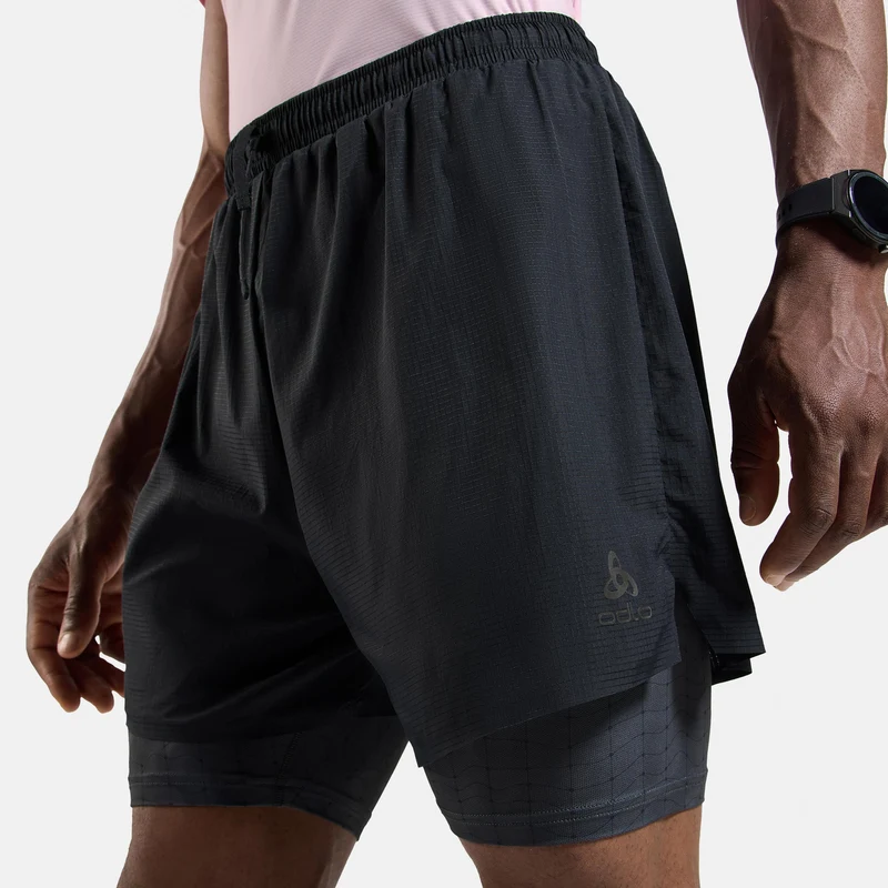 Zeroweight Print 5in 2in1 Laufshorts Herren-schwarz