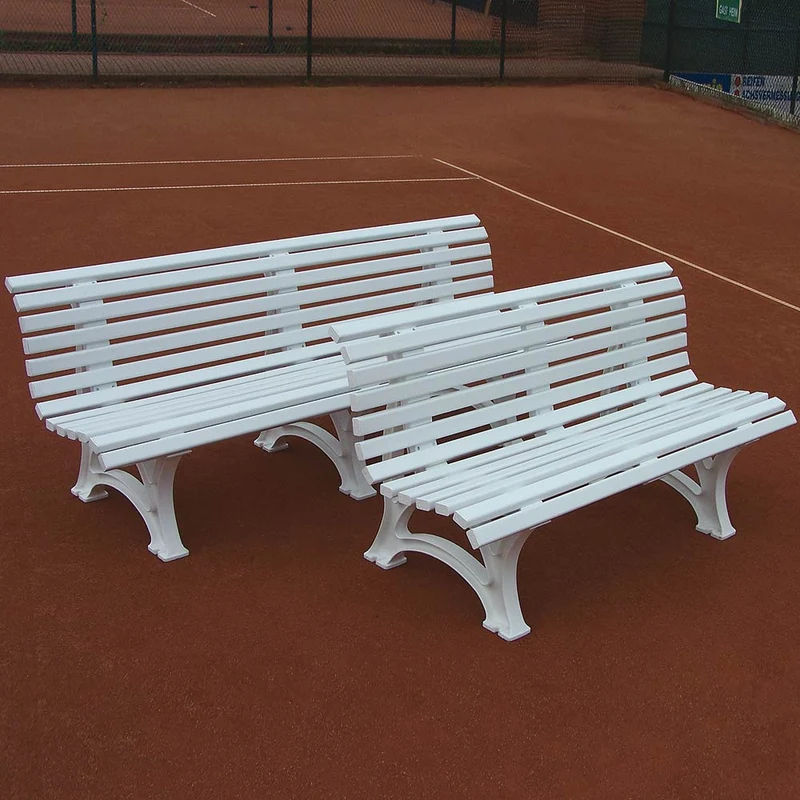 Tennisbank Mit Geschwungener Lehne-Weiß