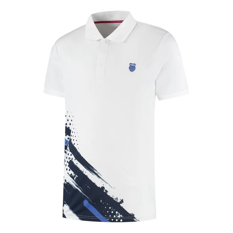 Hypercourt Print Polo Herren - weiß