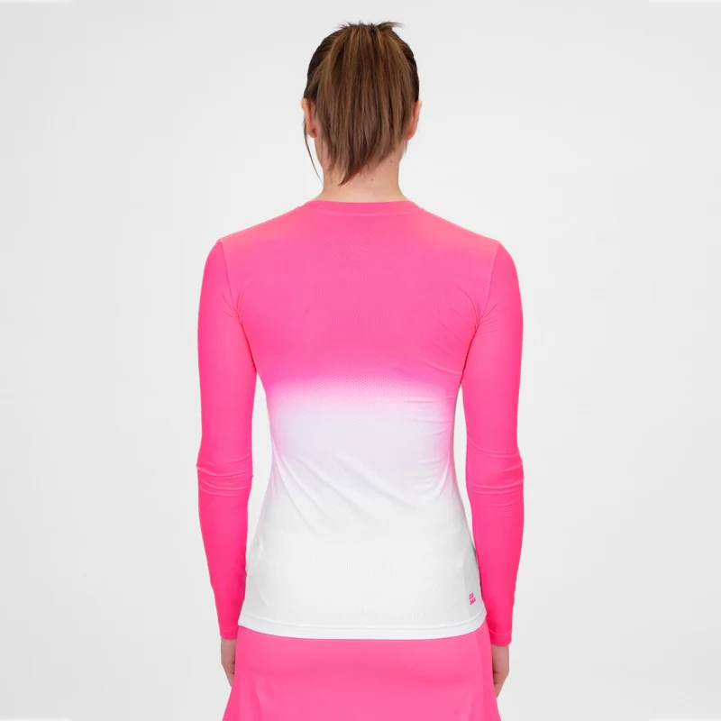 Crew Gradiant Longsleeve Damen-Pink,Weiß