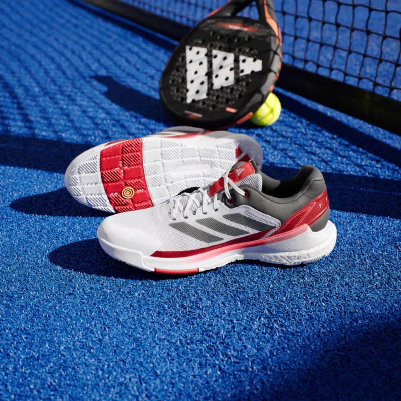 Adidas Crazyquick Boost Padel Shoes (Cloud White/Core Black/Lucid Red)