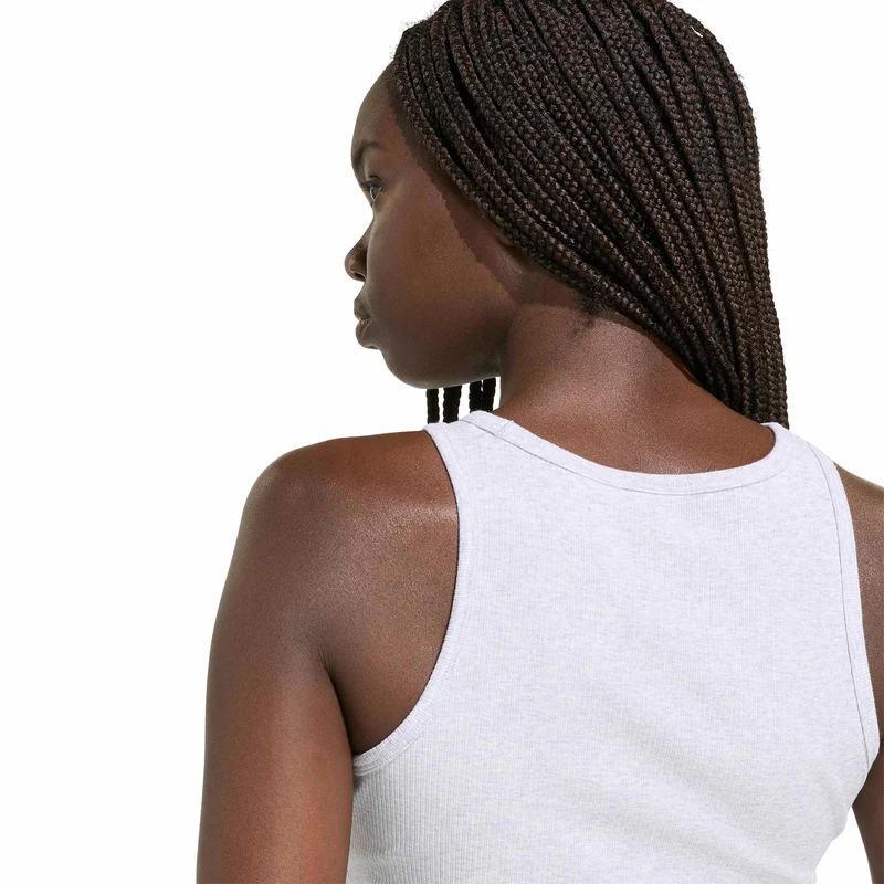 Ribbed Tank-Top Damen - hellgrau