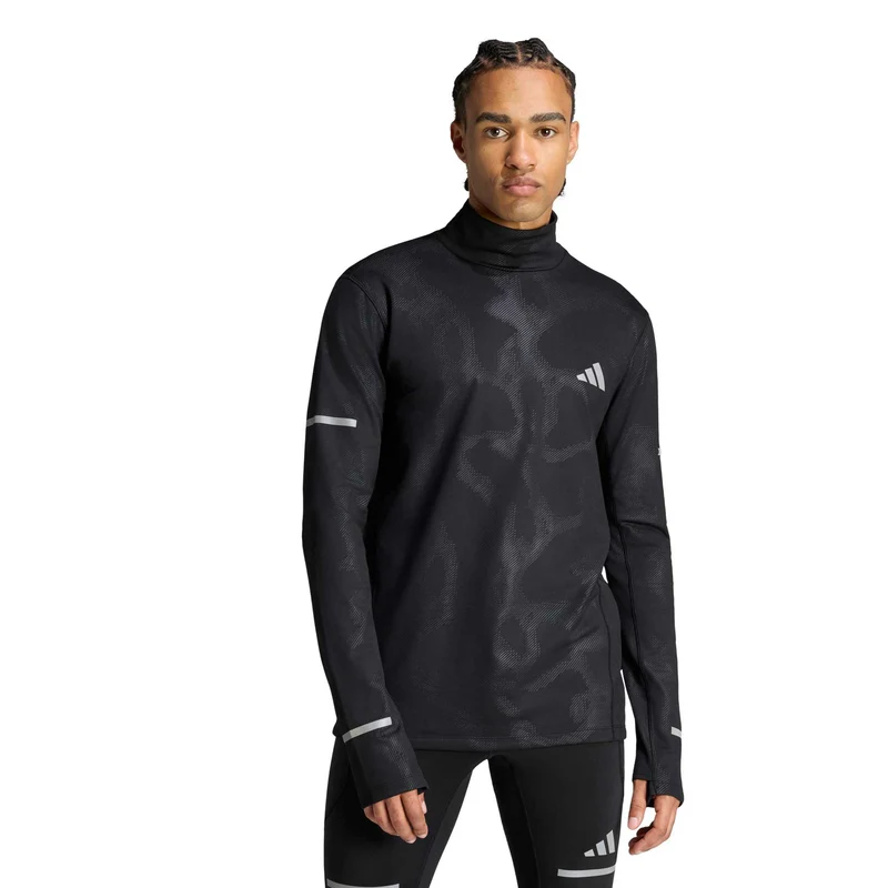 adi365 Warm Laufshirt Herren - schwarz