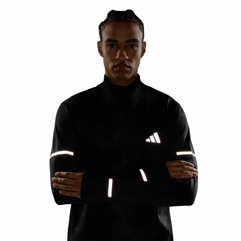 adi365 Warm Laufshirt Herren - schwarz
