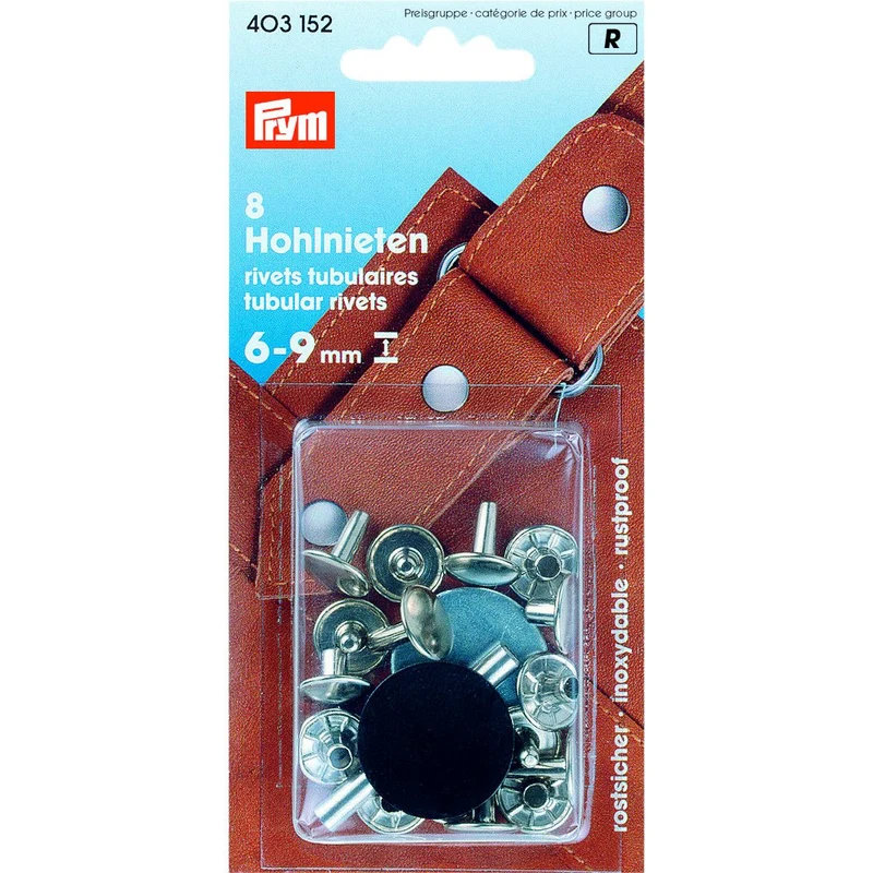Hohlnieten 6 - 9 mm - Silber
