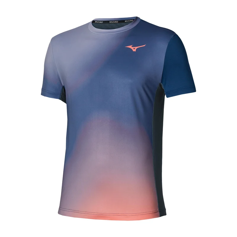 Graphic T-Shirt Herren - dunkelblau, koralle