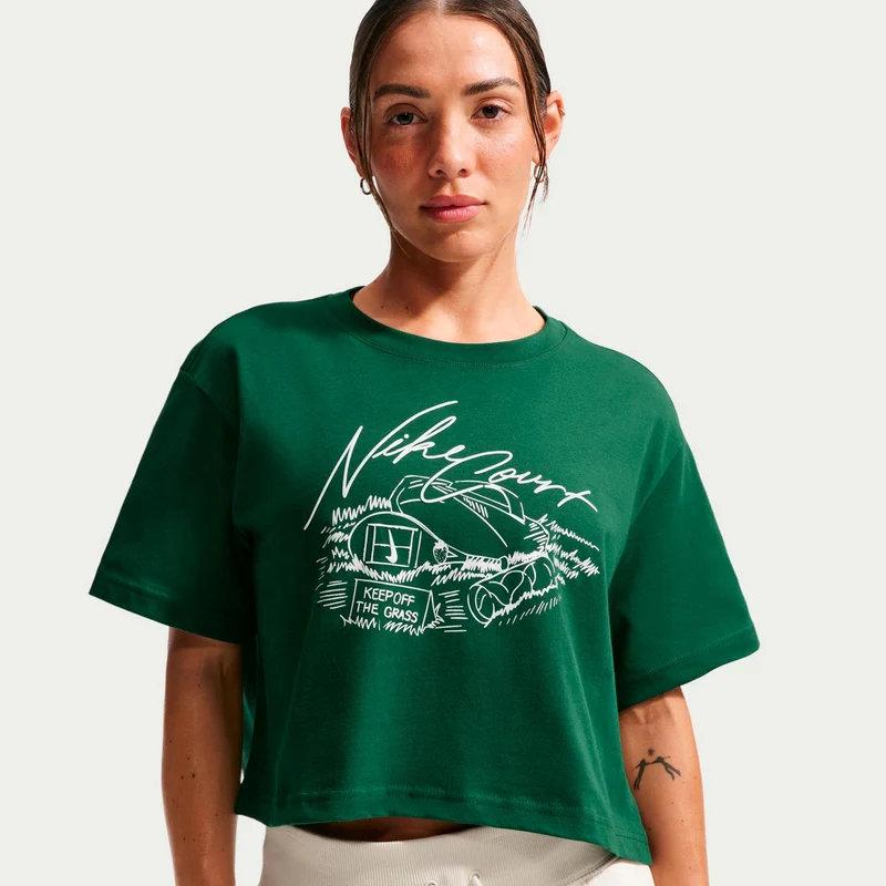 Slam Crop T-Shirt Damen - dunkelgrün