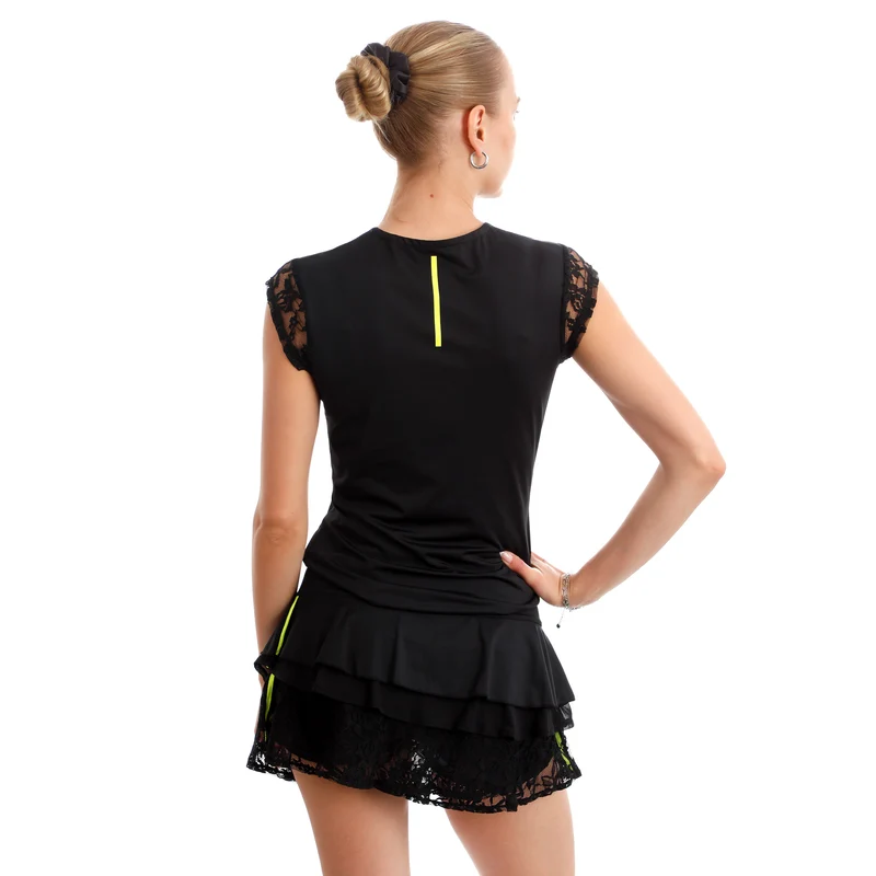 Night Flash Layering Lace Rock Damen - schwarz