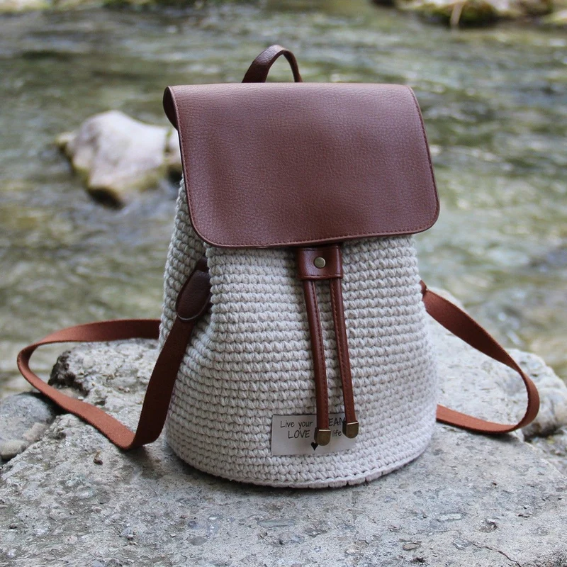 Taschenklappe mit Magnetknopf - Braun/Bronze
