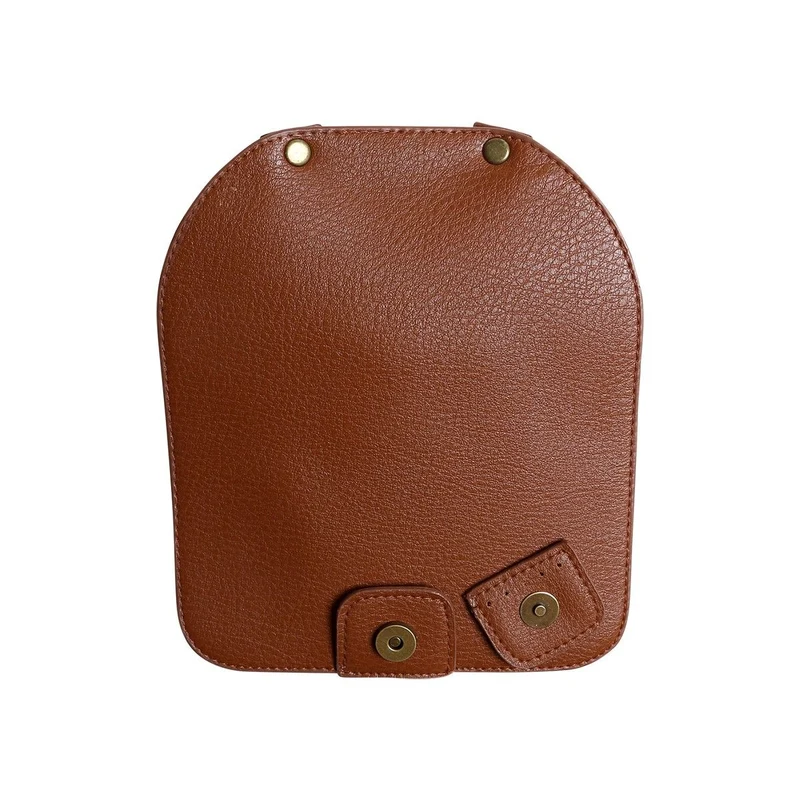 Taschenklappe mit Magnetknopf - Braun/Bronze