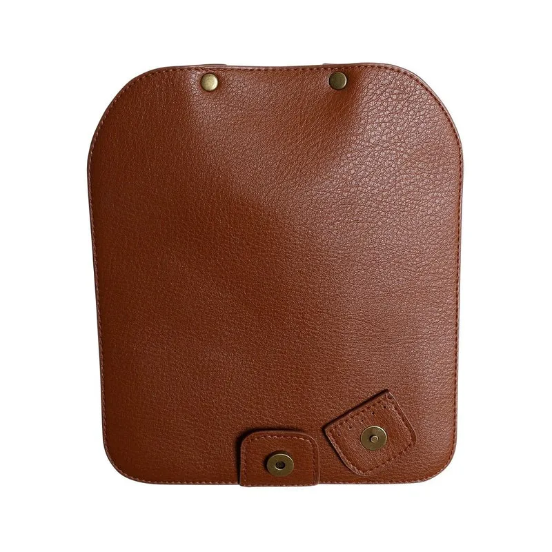 Taschenklappe mit Magnetknopf - Braun/Bronze