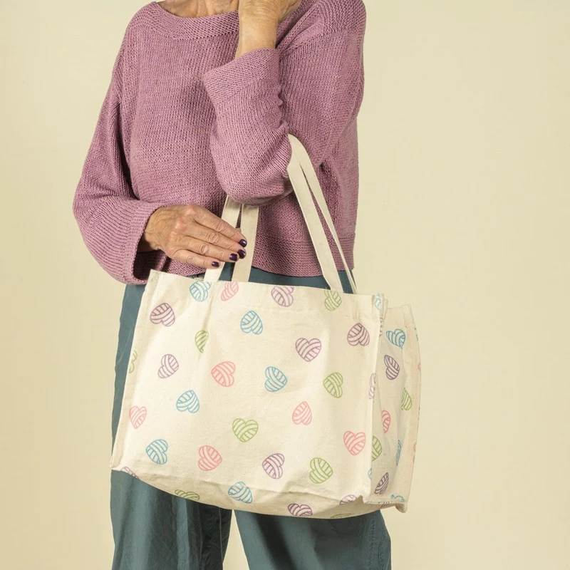 Canvas Shopper m. Kordelverschluss