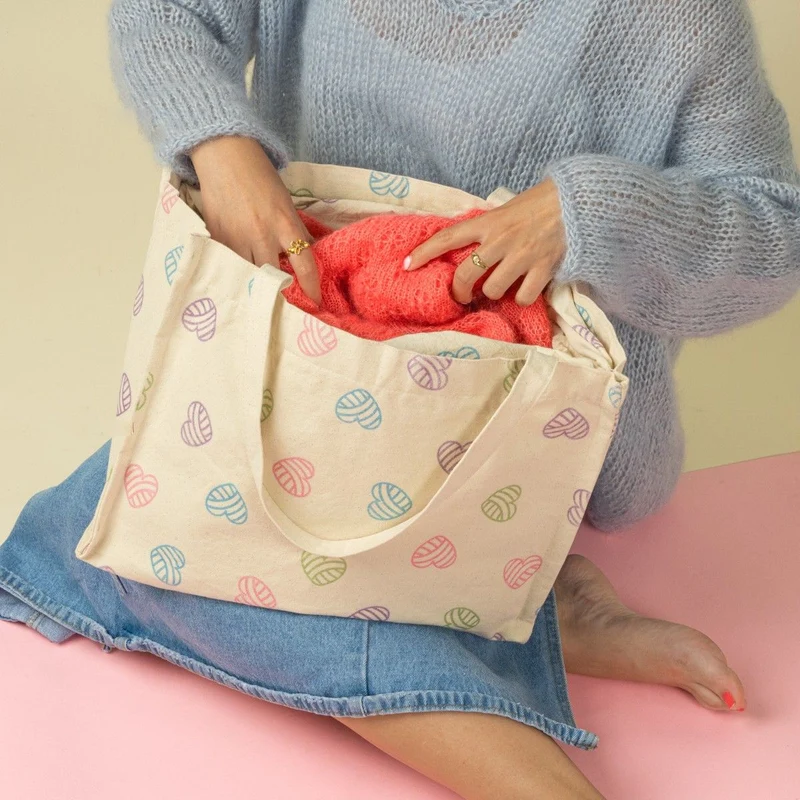 Canvas Shopper m. Kordelverschluss