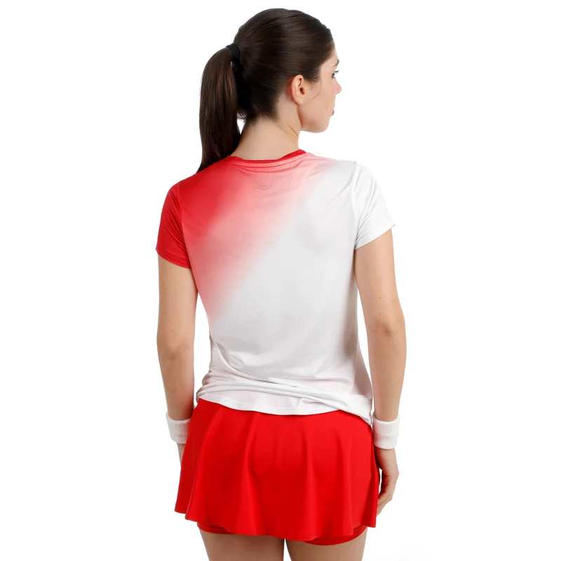 Crew Fade 2.0 T-Shirt Damen-rot, weiß