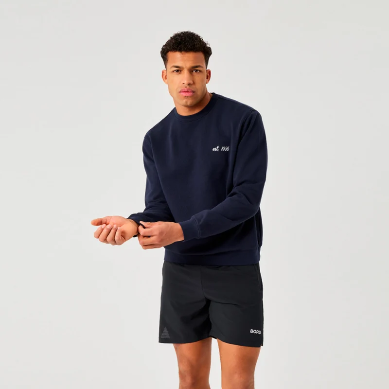 Borg Classic Print Sweatshirt Herren - dunkelblau
