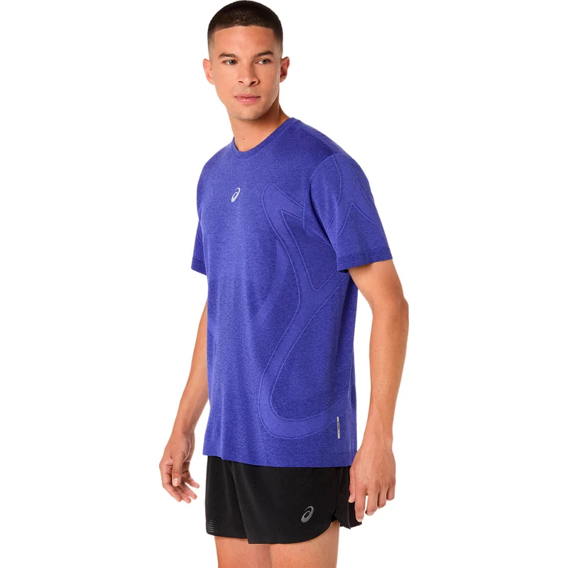 Road Seamless Laufshirt Herren - blau, lila