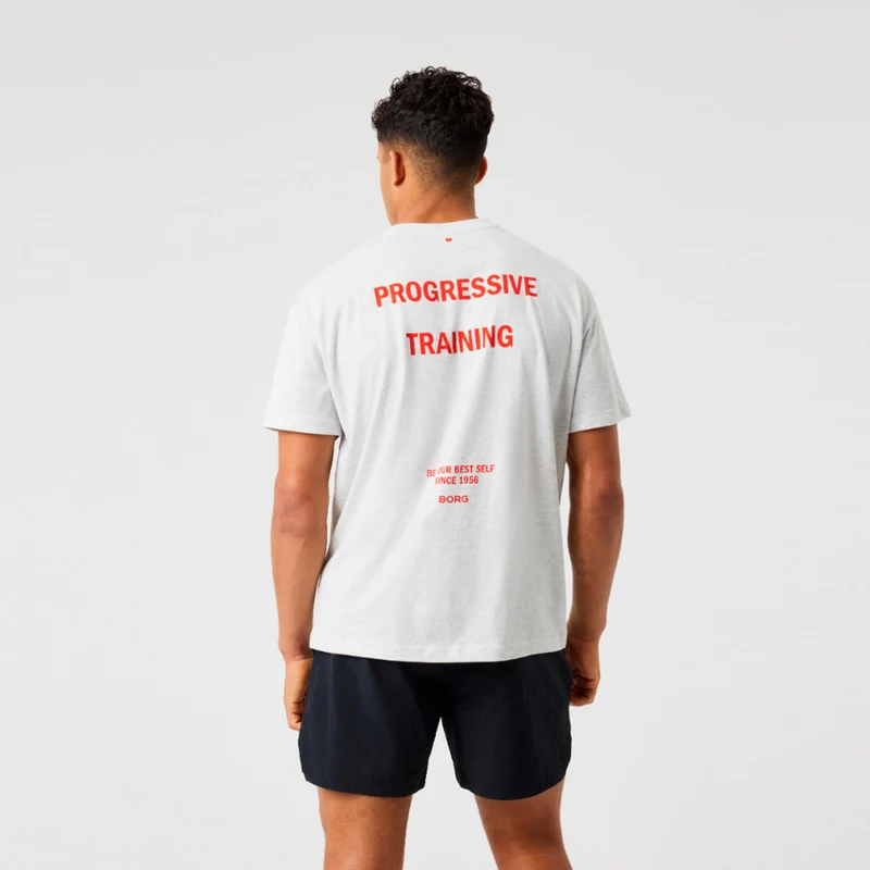 Borg Gym Oversized T-Shirt Herren - hellgrau