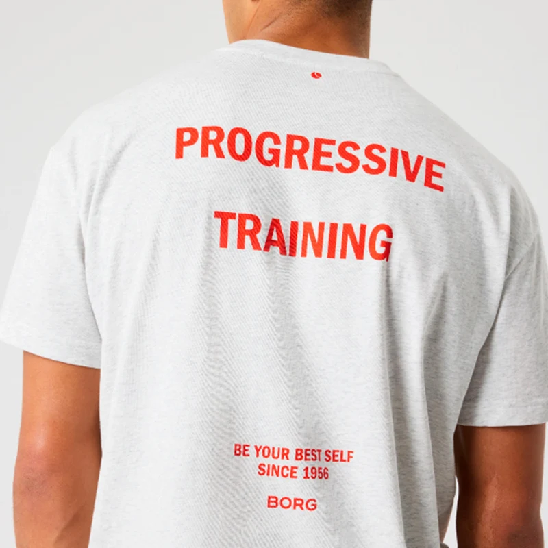 Borg Gym Oversized T-Shirt Herren - hellgrau