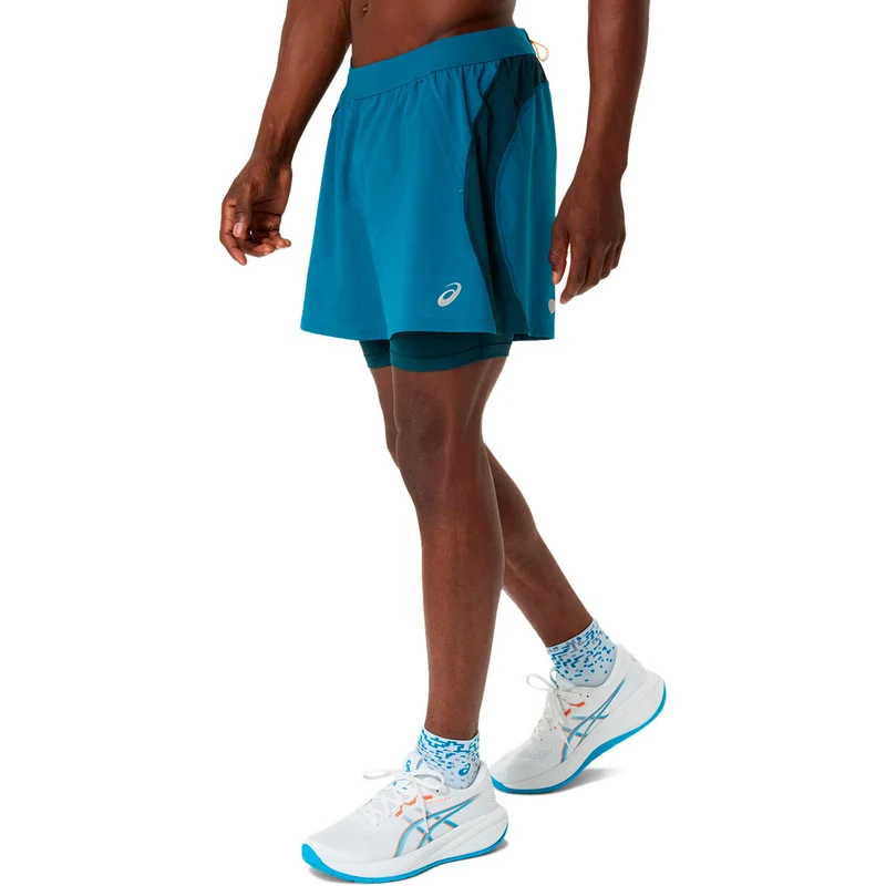 Road 2in1 5in Laufshorts Herren-türkis, türkis