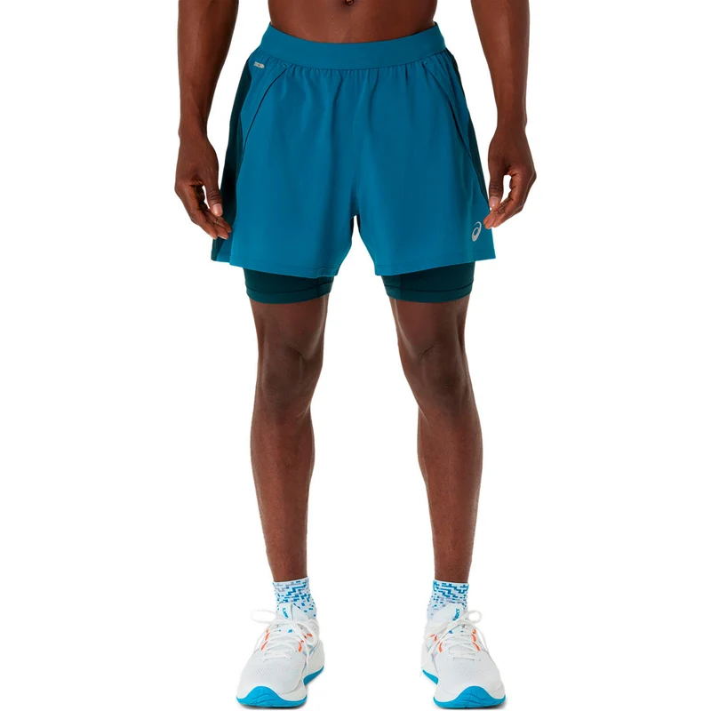 Road 2in1 5in Laufshorts Herren-türkis, türkis