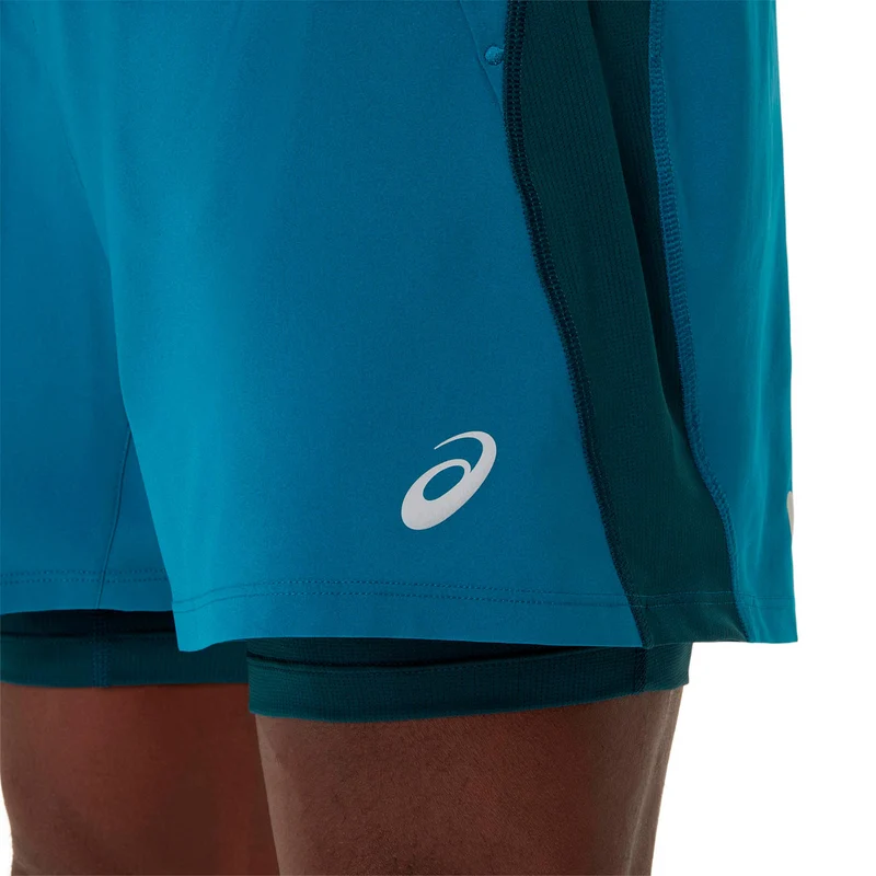 Road 2in1 5in Laufshorts Herren-türkis, türkis