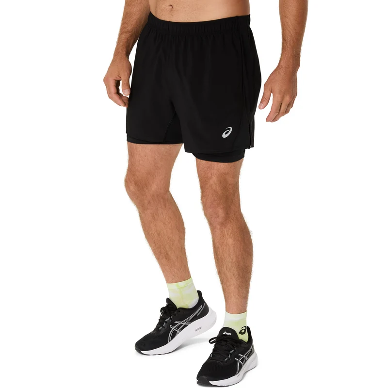 Core 2in1 5in Laufshorts Herren-schwarz, schwarz