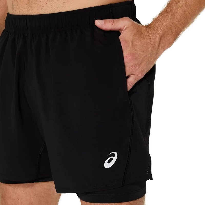 Core 2in1 5in Laufshorts Herren-schwarz, schwarz