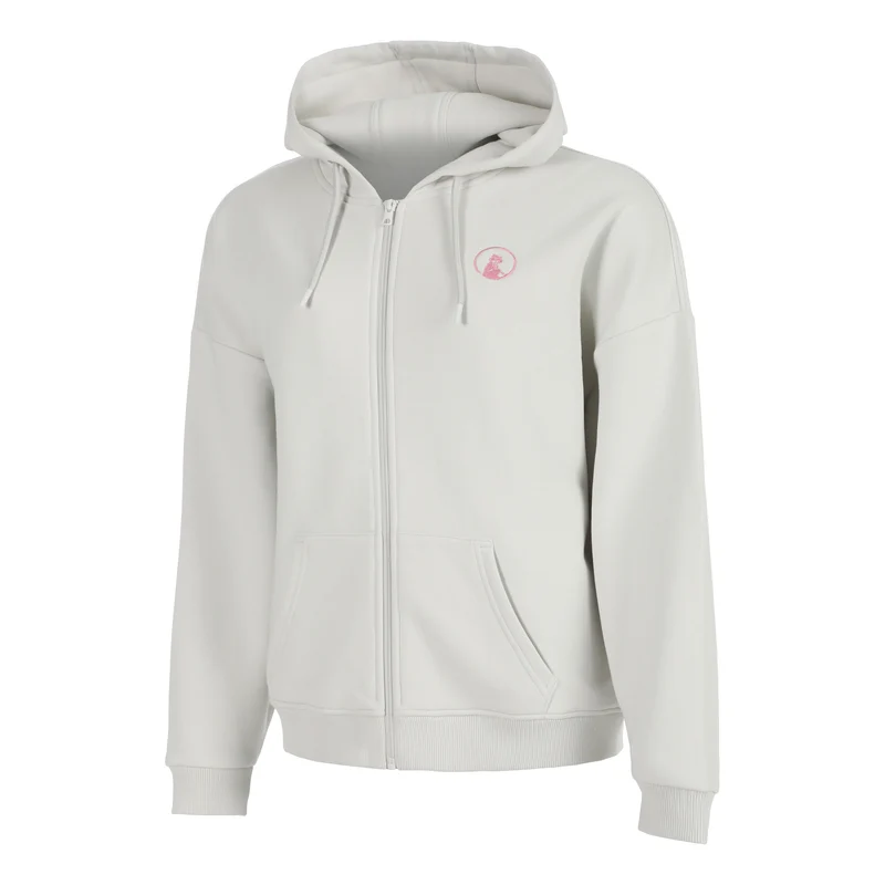 Crush Court Sweatjacke Damen-hellgrau, pink