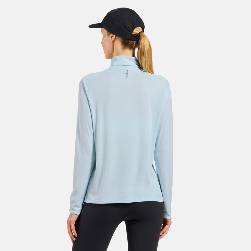 Essential 1/2 Zip Laufshirt Damen-hellblau