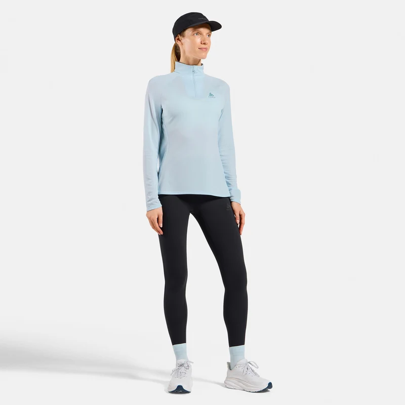 Essential 1/2 Zip Laufshirt Damen-hellblau
