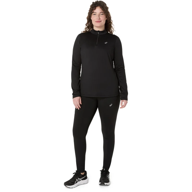 Core 1/2 Zip Winter Laufshirt Damen - schwarz