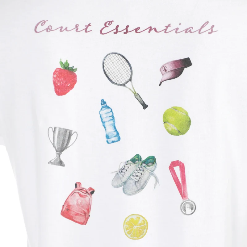 Crush Court Essentials T-Shirt Damen-weiß, weiß