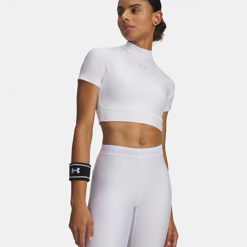 HeatGear Crop T-Shirt Damen-weiß, grau