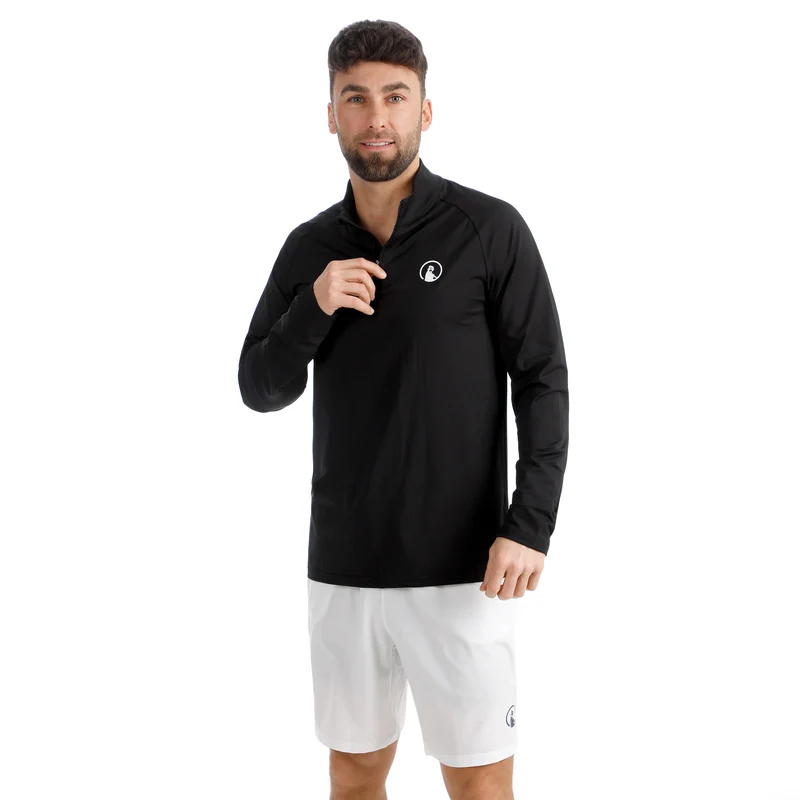 Big Serve 1/4 Zip Longsleeve Herren-Schwarz